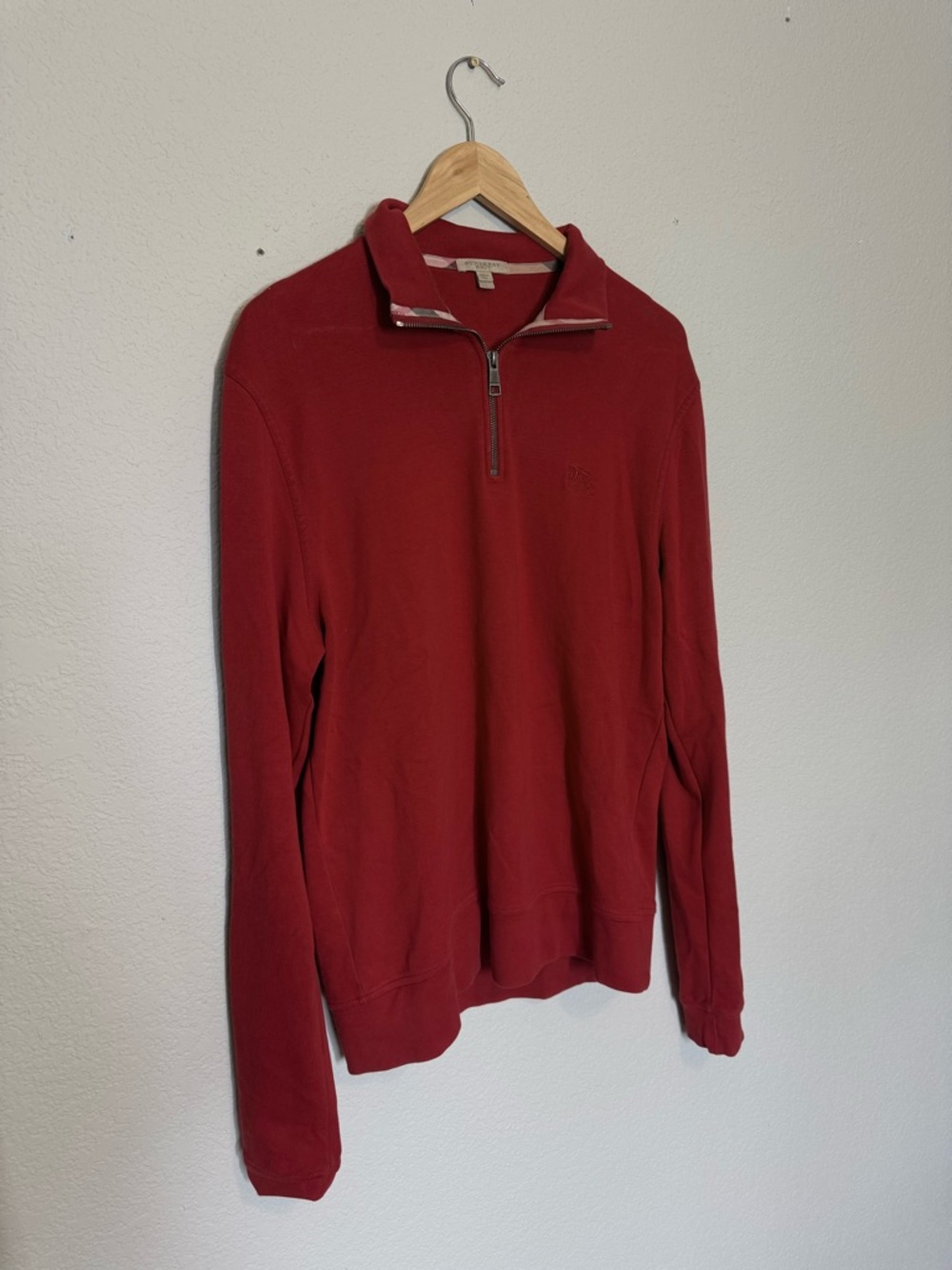 Burberry | Brit Men's Red Quarter-Zip Sweater - L